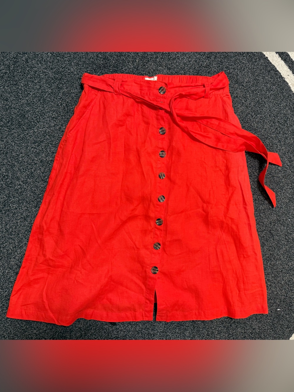 Cristian Siriano linen midi skirt women’s xl red